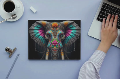 Colorful Elephant Art Mouse Pad
